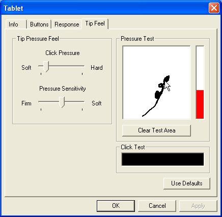 ACECAD tablet: adjust settings