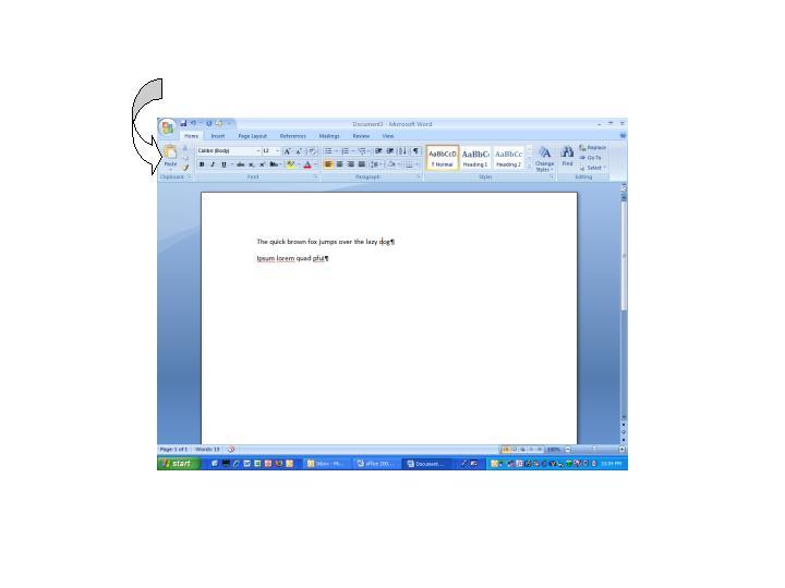 the ribbon in office 2007